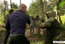 Ross Kemp: Battle for the Amazon photo from the set.