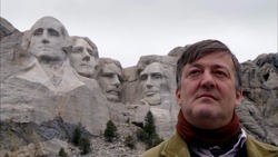 Stephen Fry in America photo from the set.